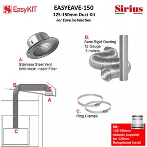 Sirius - EASYEAVE-150 - 125-150mm Under Eave Ducting Kit