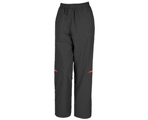 Spiro Womens/Ladies Micro-Lite Performance Sports Pants / Tracksuit Bottoms (Black/Red) - RW1472