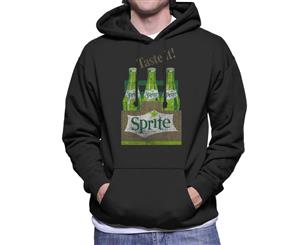 Sprite Taste It 1960s Retro Bottles Men's Hooded Sweatshirt - Black