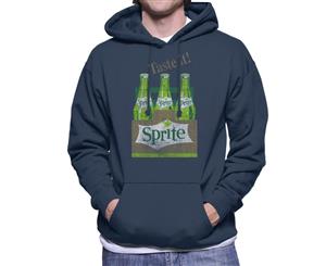 Sprite Taste It 1960s Retro Bottles Men's Hooded Sweatshirt - Navy Blue