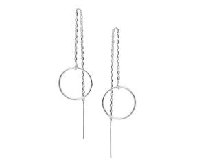 Sterling Silver Dangling Circle Earrings