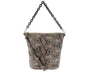 Street Level Womens Snake Print Convertible Tote Handbag