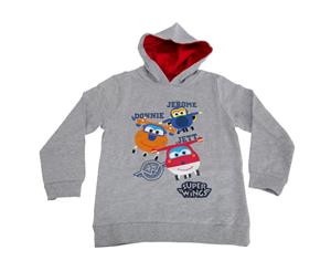 Super Wings Toddler Boys Jerome Donnie And Jett Character Hoodie (Light Grey Marl) - PG106