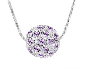 Swarovski Crystal Elements - Shamballa Ball Necklace - 5 Colours - White Gold Plate - Valentine's Day Gift Idea - Violet