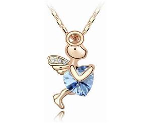 Swarovski Crystal Elements Necklace - Maisie Angel Fairy - Various Colours - 18K Gold - Gift Idea - Aquamarine Blue Necklace