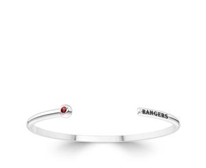 Texas Rangers Ruby Cuff Bracelet For Women In Sterling Silver Design by BIXLER - Sterling Silver