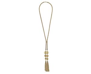 Together Drop Tassel Necklace Gold