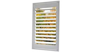 Trendvue 89mm Medium Deco Z-Frame Reveal Fit Faux Wood Shutter - Off White/Vanilla