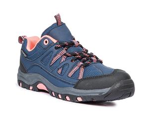 Trespass Girls Gillon Low Cut Breathable Walking Shoes - Navy/Neon Coral