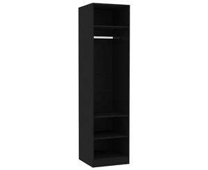 Wardrobe Black 50x50x200cm Chipboard Garment Clothes Hanging Closet