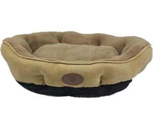 Washable Beige Fleece Dog Cat Bed-Large