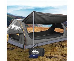 Weisshorn King Single Swag Camping Swags Canvas Free Standing Dome Tent Bag Grey