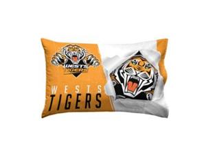 Wests Tigers NRL Team Logo Pillow Case Single Pillowslip