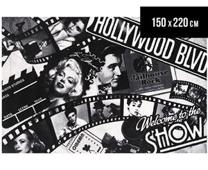 World Pictures 150x220cm Hollywood Rug - Black & White