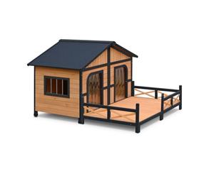 XXL Wooden Dog House Timeber Kennel &quotA" Shape