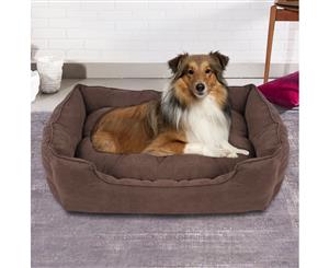 i.Pet Pet Bed Dog Cat Deluxe Faux Suede Cushion Soft Warm Washable Basket Mat L Animal