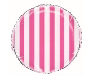 stripes Hot Pink 45cm Foil Balloons - Packaged