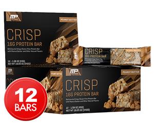 12 x MusclePharm Crisp Protein Bar Peanut Butter 45g