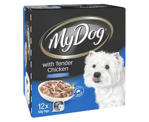 12 x My Dog Tender Chicken Fillets in Gravy Trays 100g