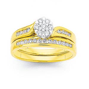 18ct Gold Diamond Bridal Ring Set