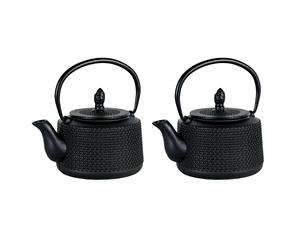 2x Avanti 750ml Emperor Hobnail Cast Iron Teapot w Removable Infuser Lid Tea Pot