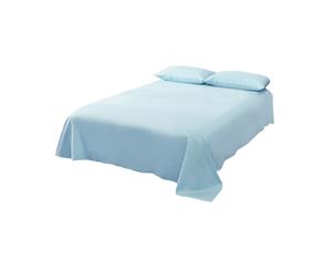 4 Piece Bed Sheet SetFlatFittedPillowcases LIGHT BLUE