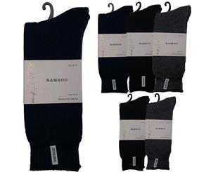 6 Pairs Men's Premium Bamboo Heavy Duty Work Socks - Assorted Colour