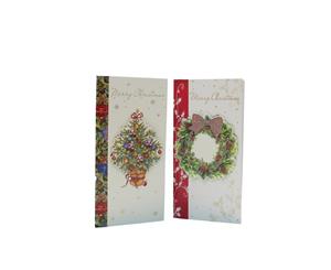 6x Christmas Xmas 3D Premium Greeting Cards w Envelopes Glitter Foil [Design E]