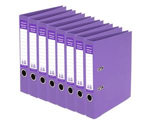 8PK ColourHide A4 250 Sheets Half Lever Arch File/Office Organiser/Binder Purple