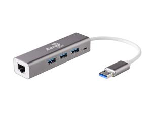 Aerocool USB3.0 Hub with Type-C 3 USB Lan Plus Micro USB 5V female (ASA AT-HB-U60) - LAN Hub