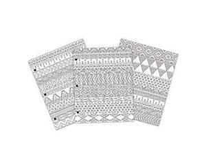 American Crafts - Creative Zen Colouring Folders 9.6 Inch X14 Inch 3 Pack Tribal