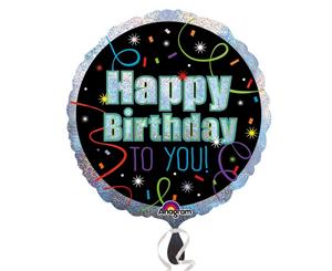 Amscan Round Happy Birthday To You Foil Balloon (Multicoloured) - SG7292