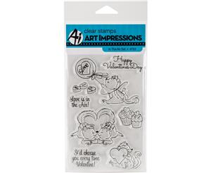 Art Impressions Valentine's Cling Rubber Stamp Set 7&quotX4"-In The Air