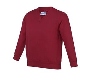 Awdis Academy Childrens/Kids Junior V Neck School Jumper/Sweatshirt (Claret) - RW3925