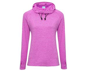 Awdis Just Cool Womens/Ladies Girlie Cowl Neck Baselayer Top (Raspberry Melange) - RW5359