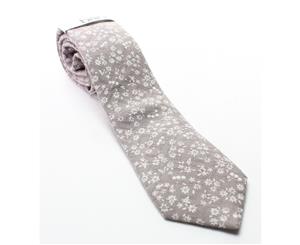 BAR III Gray Cristales Floral Patterned Men's Knit Skinny Necktie