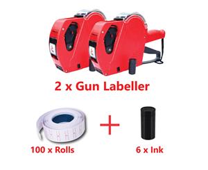 BULK Price Pricing Tag Tagging Gun Labeller Plus Labels Rolls Inks - 2 100 6