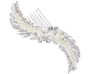 Bella Krystal - Women's Willow Crystal & Pearl Swirl Hair Comb