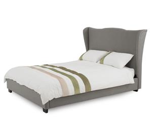 Bethany Grey Cambric Fabric Queen Bed