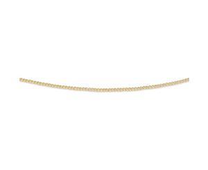 Bevilles 9ct Yellow Gold Silver Infused 45cm Flat Curb Necklace