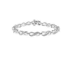 Bevilles Sterling Silver 0.05ct Diamond Set Bracelet