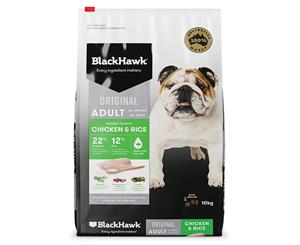 Black Hawk Dog Food Adult Chicken & Rice 10kg Animal Pet Australian Made