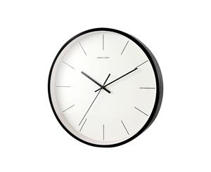 Black and White Wall Clock Simple Design Stylish White Plate Clear Indicator