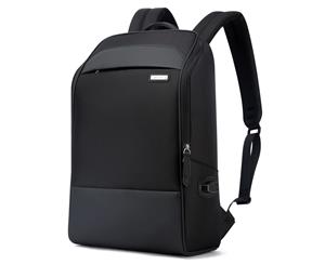 Bopai Luxury Style Leather & Microfibre Anti-Theft Business and Travel with USB Charging Backpack B6881 Black 15.6" Laptop