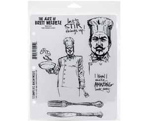 Brett Weldele Cling Stamps 7&quotX8.5"-The Burly Chef