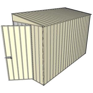 Build-A-Shed 1.2 x 3.0 x 2.0m Zinc Tunnel Shed Tunnel Hinged Door No Side Doors - Cream