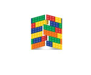 Building Block Party Supplies Invitations 8 Pack