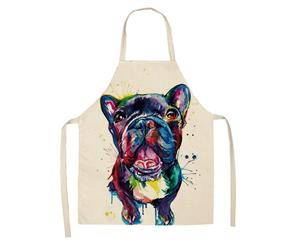 Cartoon Color Dog Home Kitchen Apron - Black