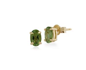 Classic Oval Peridot Stud Earrings in 9ct Yellow Gold 6x4mm