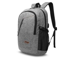 CoolBELL Unisex 17.3 inch Laptop Backpack With USB Charging Port-Grey